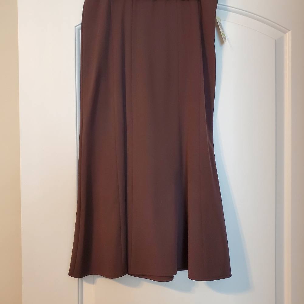NWT brown charter club boot skirt, size 4 petite